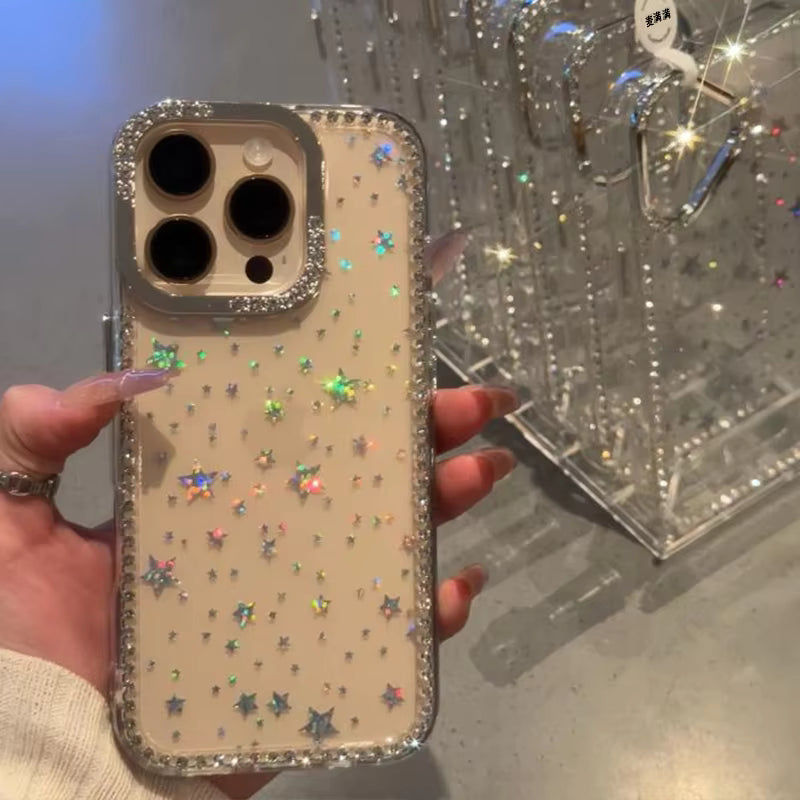 جراب فليكس فضي لامع لهاتف آيفون