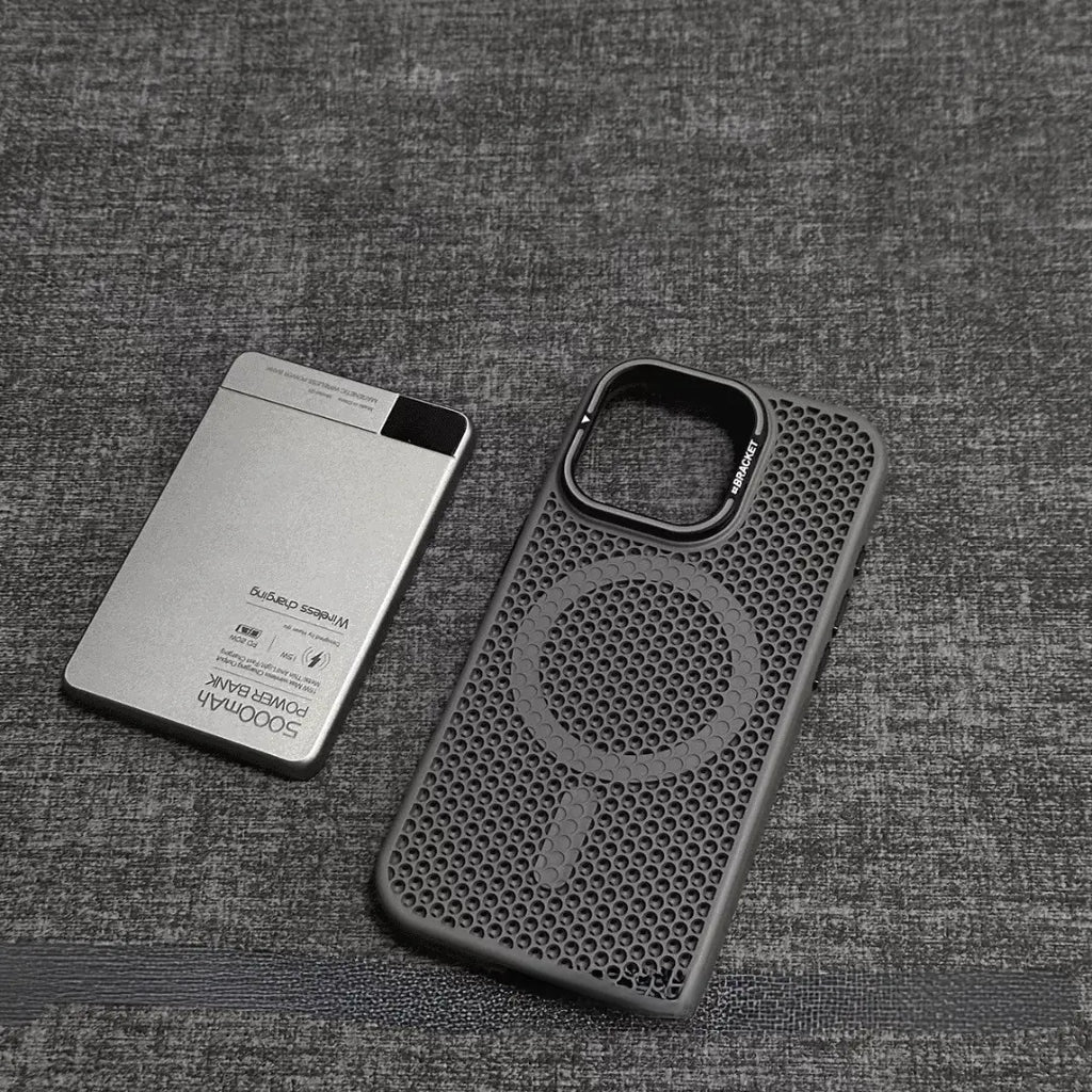 جراب هاتف فليكس ماج سيف بتصميم خلية النحل لتبديد الحرارة مع حامل