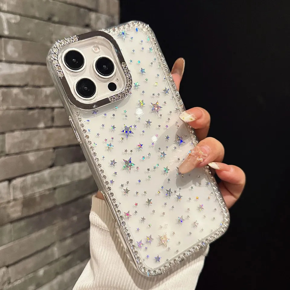 جراب فليكس فضي لامع لهاتف آيفون